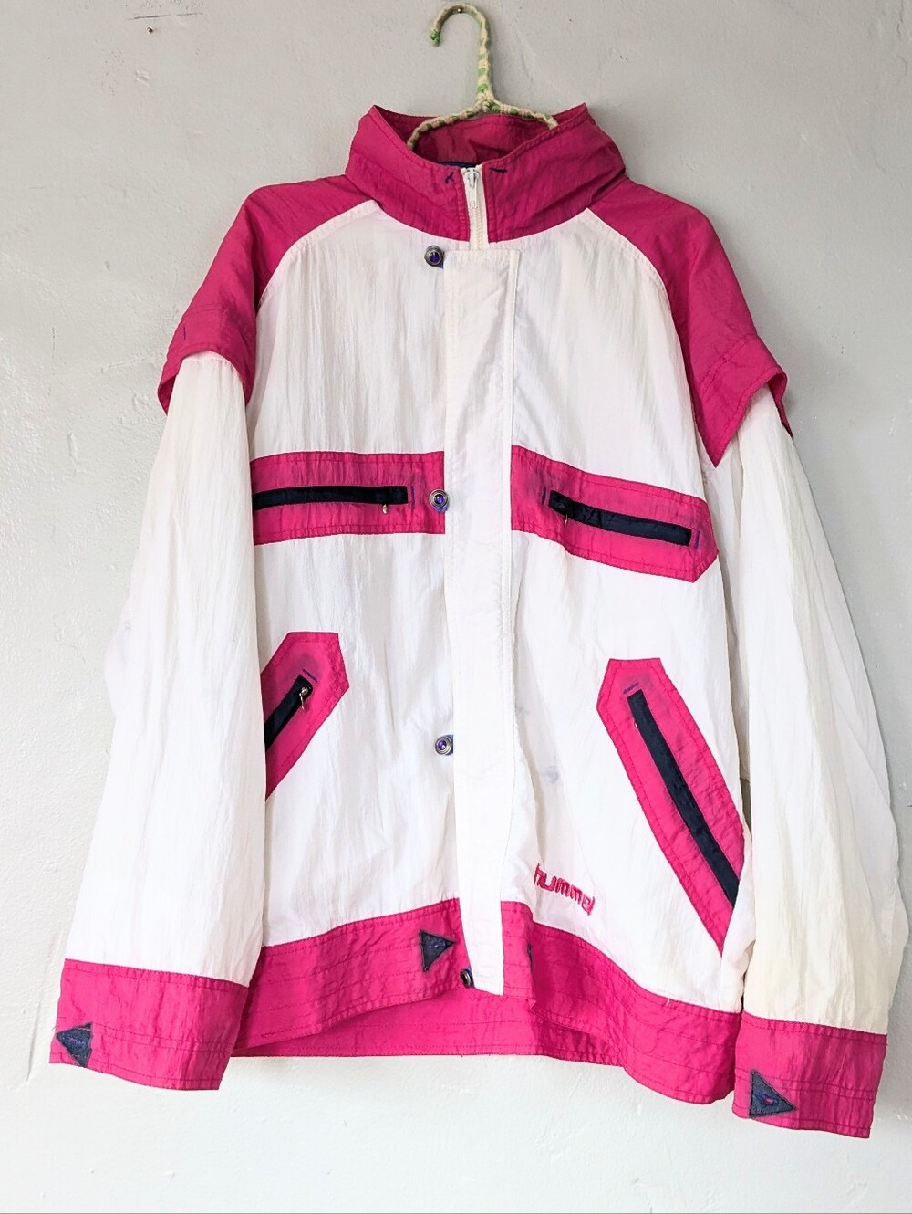 Vintage Butter Mom Hummel Colorblock Windbreaker Jacket Retro Sportswear